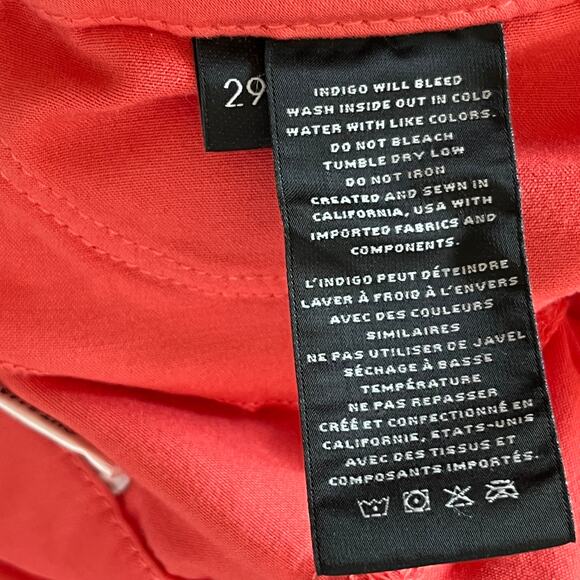 J Brand Anja Clean Cuffed Cropped Skinny Pants Papaya sz 29 NWT - Picture 5 of 5